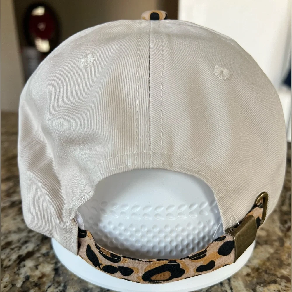 New Jesus is King Leopard Print Cap with Embroidered Text - Picture 3 of 7